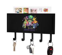 St Day Irish Patricksskull Beer Leather Key Holder Wall Mounted with 5 Hooks Decorative Keys Rack for Home Entryway Decor 4.3 × 7.1 Inch