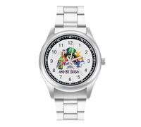 St Day Irish Patricksskull Beer Men's Simple Watch with Stainless Strap Fashion Easy Reader Wristwatch Gifts for Men
