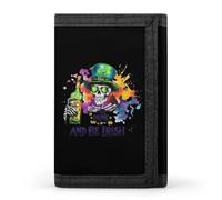 St Day Irish Patricksskull Beer Men's Trifold Wallet with Money Clip Minimalist Credit Card Holder Coin Purse Anniversary Birthday Gift