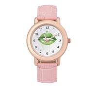 St Day Patricks Irish Lips Women Simplicity Watch with Leather Strap Easy Reader Ladies Wristwatch