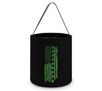 St. Day Patrick's Irish U.S. Flag Halloween Trick Or Treat Bag Candy Tote Portable Reusable Goody Bucket Gift Pumpkin Party Favors