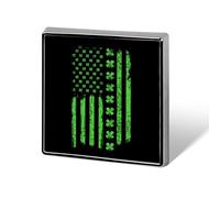 St. Day Patrick's Irish U.S. Flag Square Badge Pin Metal Memorial Brooch Button Lapel Pins for Backpack Wedding