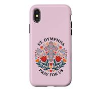 St Dymphna Pray For Us Catholic Patron Saint Folk Art Case for iPhone X/XS