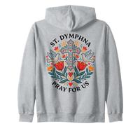 St Dymphna Pray For Us Catholic Patron Saint Folk Art Zip Hoodie