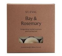 St. Eval Bay & Rosemary Scented Tealights - Candle - Refreshing Fragrance - Refreshing Blend of Cool Bay Leaf and Herbal Rosemary - Made in Cornwall - Pack of 9