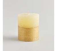 St Eval - Inspiritus Scented, Gold Half-Dipped Pillar Candle, an Uplifting Blend of Aromatic Spices, Nutmeg, Cinnamon and Cloves, Made in Cornwall