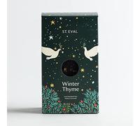 St Eval - Winter Thyme Scented, Gold & Green Marbled Pillar Candle, A Beautiful Blend of Rosemary, Thyme and Winter Wood Notes, Made in Cornwall