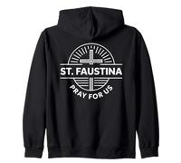 St. Faustina Pray For Us Divine Mercy Catholic Zip Hoodie