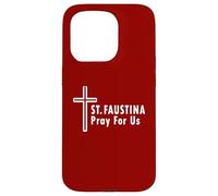 St. Faustina Pray For Us Divine Mercy Cross Case for iPhone 15 Pro