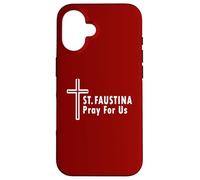 St. Faustina Pray For Us Divine Mercy Cross Case for iPhone 16