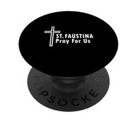 St. Faustina Pray For Us Divine Mercy Cross PopSockets Adhesive PopGrip