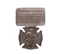 St. Florian's Guardian Pewter Firefighter's Visor or Money Clip, Religious Gift, 2.5 Inches
