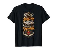 St Francis of Assisi Quotes Impossible Sacred Catholic Saint Value Graphic T-Shirt, Men, Black, S