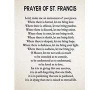 St Francis Prayer Poster - Christian Wall Art, Large Scripture Print - 5 x 7, Ivory