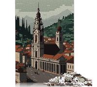 St Gallen City Pixel Art Jigsaw Puzzles Puzzle for Adults Kids. 1000 Pieces Whimsical Challenge Toy Educational Games Home Decoration for Adults& Kids Age 14 Years Up 1000pcs (38x26cm)