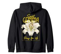 St Gemma Galgani Saints Catholic Lily Purity Zip Hoodie