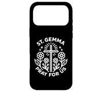 St. Gemma Pray For Us Cross Floral Catholic Patronage Case for iPhone 17 Pro Max