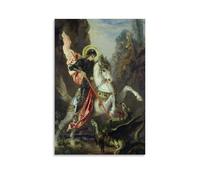 St. George And The Dragon By Gustave Moreau Artist's Works Printed Posters Canvas Wall Art Decorative Picture Prints Modern Decor 12x18inch(30x45cm)