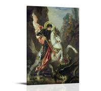 St. George And The Dragon By Gustave Moreau Artist's Works Printed Posters Wall Art Canvas Prints Hanging Picture Home Decors Idea 08x12inch(20x30cm)