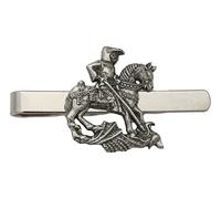 St George and the Dragon Tie Slide Bar Nickle Plated Wedding Graduation Birthday Tie Clip Accessory Gift TC 577