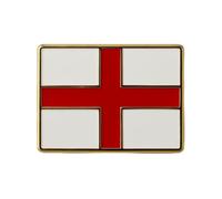 St George Cross Metal Pin Badge, Gold-Plated Back, Red and White Enamel