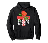 St George Cross With Tudor Rose and England Text Pullover Hoodie