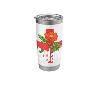 St George Cross with Tudor Rose and England Text Stainless Steel Insulated Tumbler