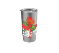 St George Cross with Tudor Rose and England Text Stainless Steel Insulated Tumbler