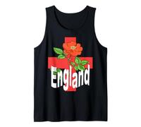 St George Cross with Tudor Rose and England Text Tank Top