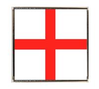 St George England Silver Colour Square Badge With A Velveteen Bag