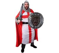St George Knight Costume with Sword and Shield I Love Fancy Dress Red XL