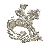 St George on horseback slaying a dragon Medieval Pewter Lapel Pin Badge + 59mm Button Badge