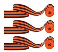 St. George Ribbon, 9 May Ww2 Russian Victory Day, 3pcs Russian Ribbon, Orange Black Stripes Grosgrain Ribbons, Collectible Soviet Victory Day Keepsake for Coats Suits Backpacks