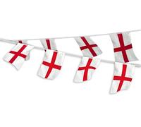 St George’s Cross Bunting 14 x 21cm flags 5m 15 flags, White and Red