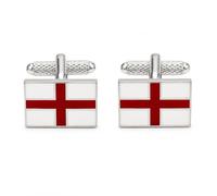 St George’s Cross Cufflinks for Men - Onyx Art GMC66 Metal England Flag Cufflinks for Formal Shirts, Business Suits, Weddings and Patriotic Events, Presented in a Gift Box