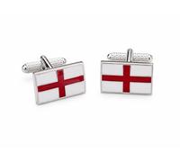 St George’s Cross Cufflinks for Men - Onyx Art GMC66 Metal England Flag Cufflinks for Formal Shirts, Business Suits, Weddings and Patriotic Events, Presented in a Gift Box