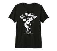 St George Utah Dancing Kokopelli Souvenir Distressed Design Premium T-Shirt