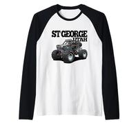 St George Utah Side-by-Side Quad 4x4 ATV Offroading Design Raglan Baseball Tee