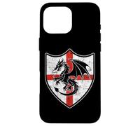 St George's cross dragon England flag English vintage shield Case for iPhone 16 Pro Max