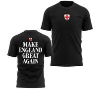 St Georges Cross Mens T Shirt British English Make Britain Great Again Tee, XL, Black