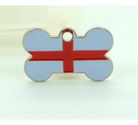St George's Cross Small Bone Shaped Pet Tag - Please send clear details of what you would like engraved on the tag