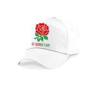 St. George's Day Cap - Flower Saint George Celebration Baseball Cap - England Knight & Horse Unisex Baseball Hat (White)