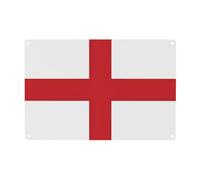 St George's Day Flag 8x12in Horizontal Aluminum Sign, Single Sided Metal Plaque, Rust-Proof Pre Drilled Wall Art, Indoor Outdoor Vintage Decor for Home Garage Bar Office Shop Hunting Lodge