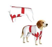 St Georges Day Flag Pet One-Piece T-Shirt, Black Full Printed 95% Polyester 5% Spandex Dog Shedding Proof Pullover Onesie, Breathable Stretchy Pet Shirt For Indoor Outdoor Walking Party Holiday