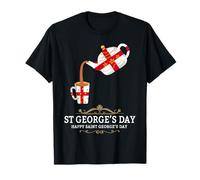 St Georges Day Outfit Idea For Kids & Teapot English Flag T-Shirt