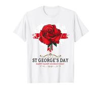 St Georges Day Outfit Idea For Kids With Rose & English Flag T-Shirt