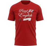 St George's Day Proud to Be English Mens T Shirt England Rose Tee, L, Red