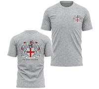 St Georges Day T Shirt for Men St George Our Patron Pride Large Back Print Tee, XL, Ash Grey