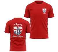 St Georges Day T Shirt Proud to Be English St Georges Shield Design Matching Pocket England Pride Tee Men, L, Red