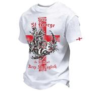St Georges Day Tshirts for Men,Casual Crewneck Short Sleeve St Georges Day Tee,English Dragon Knight Graphic Tee Tops